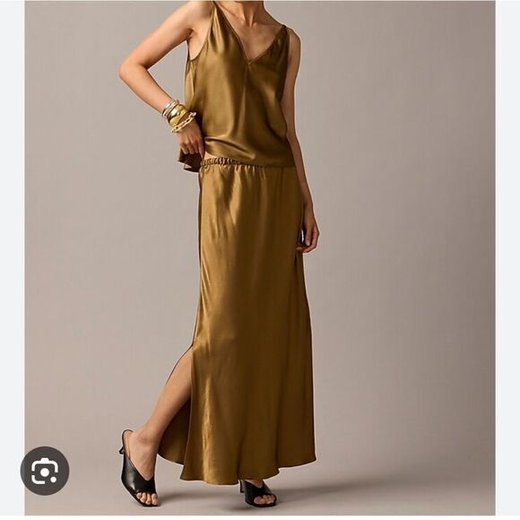 J. Crew Collection Side Slit Pull On Skirt in Luster Crepe Size Medium NWT - Picture 7 of 8